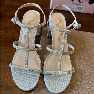 Nina Silver Glitter Heels for Special Occasions